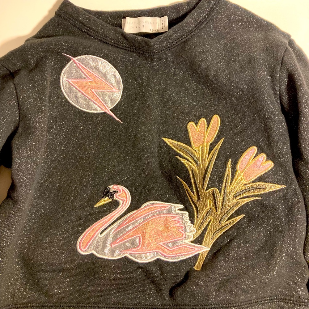 Stella McCartney Kids Pullover in Glittery Charcoal Black